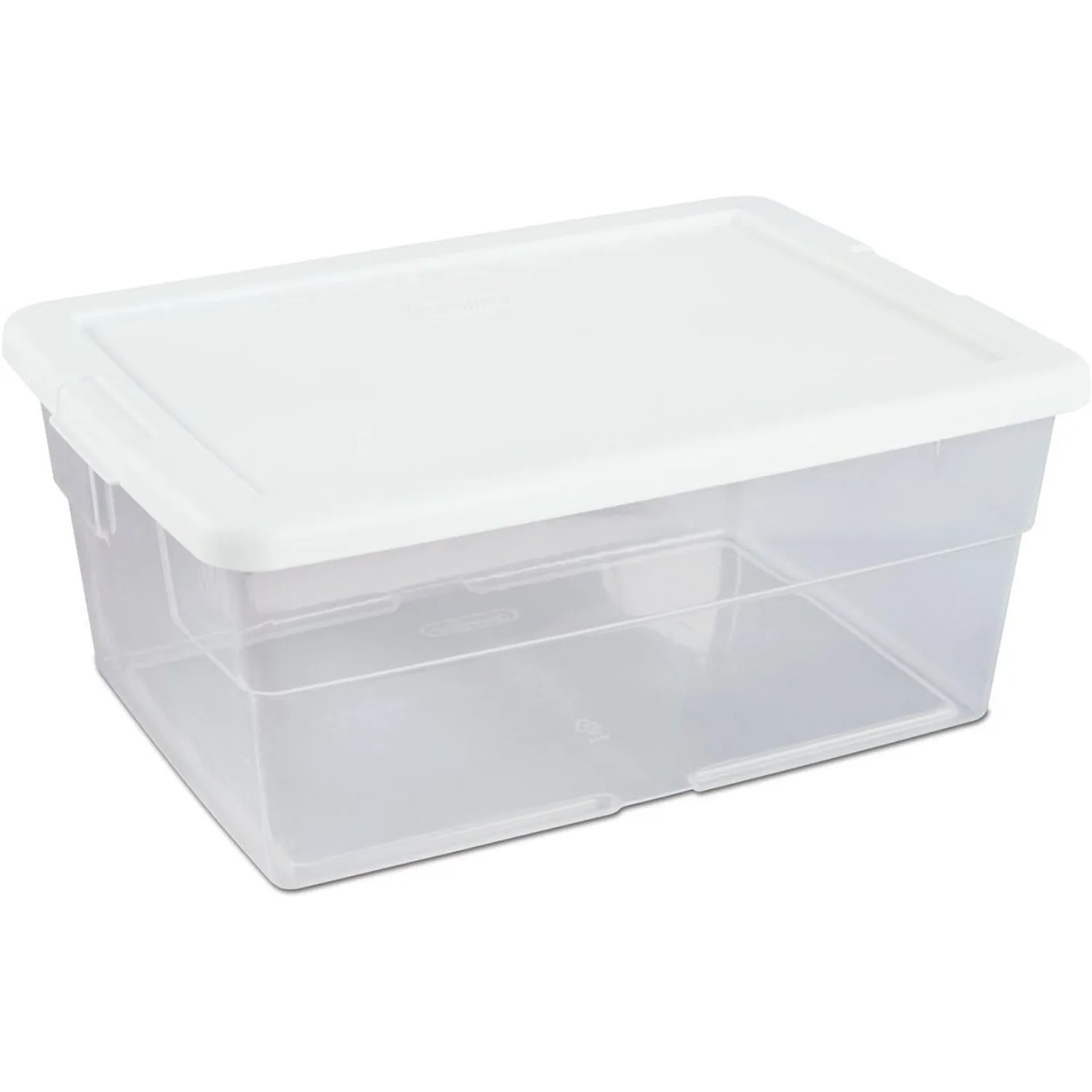 

16 Qt Storage Box, Stackable Bin w/ Lid, Plastic Container to Organize Shoes & Crafts on Closet Shelves, Clear w/ Lid, 12-Pack