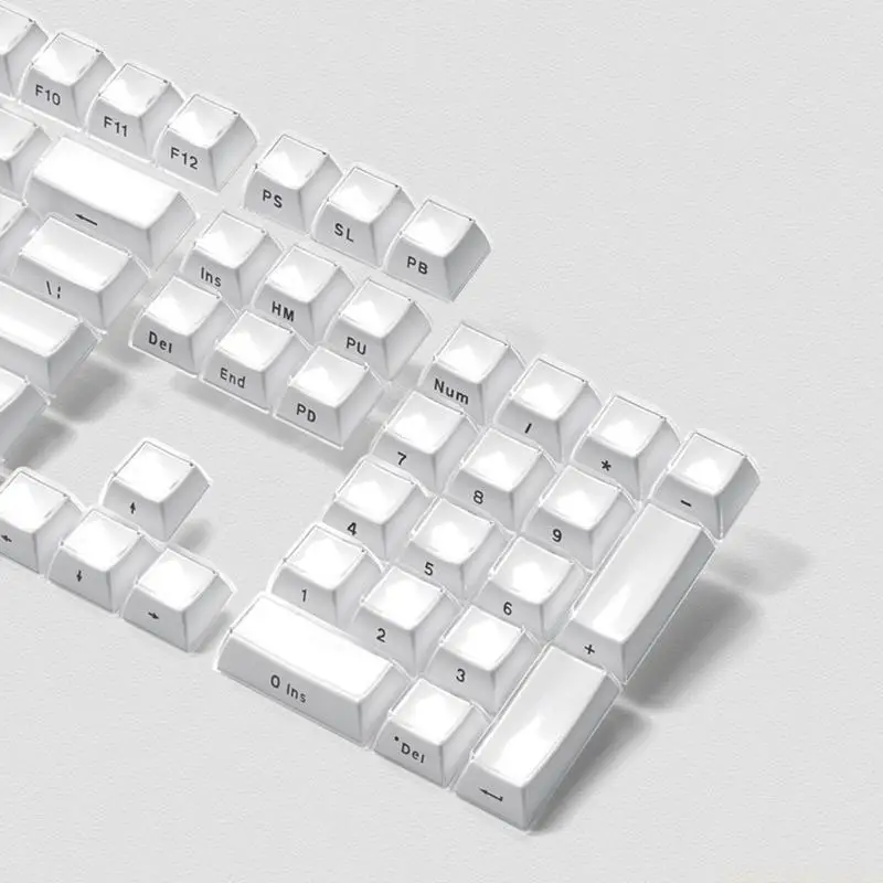 113Key Crystals Clear Jellys Puddings Keycap Set With Side Printed Legends For Mechanical Keyboards