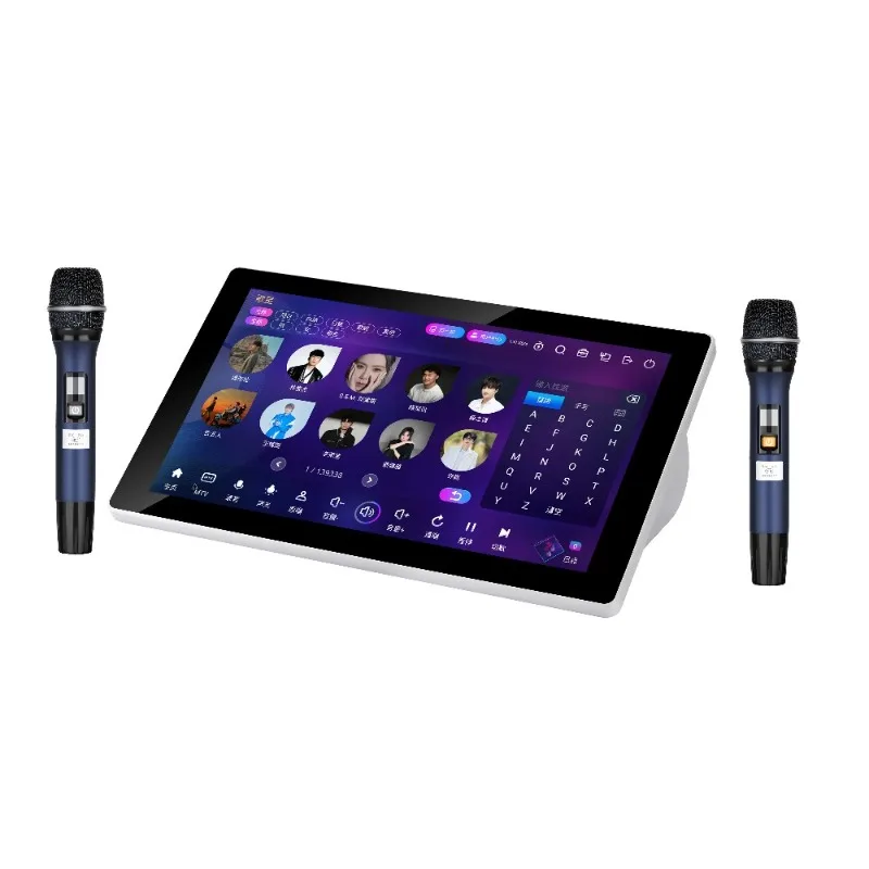 

18.5 Inch Wireless Microphone Set With Karaoke Speaker System Amplifier And Touch Screen-for Home KTV Players