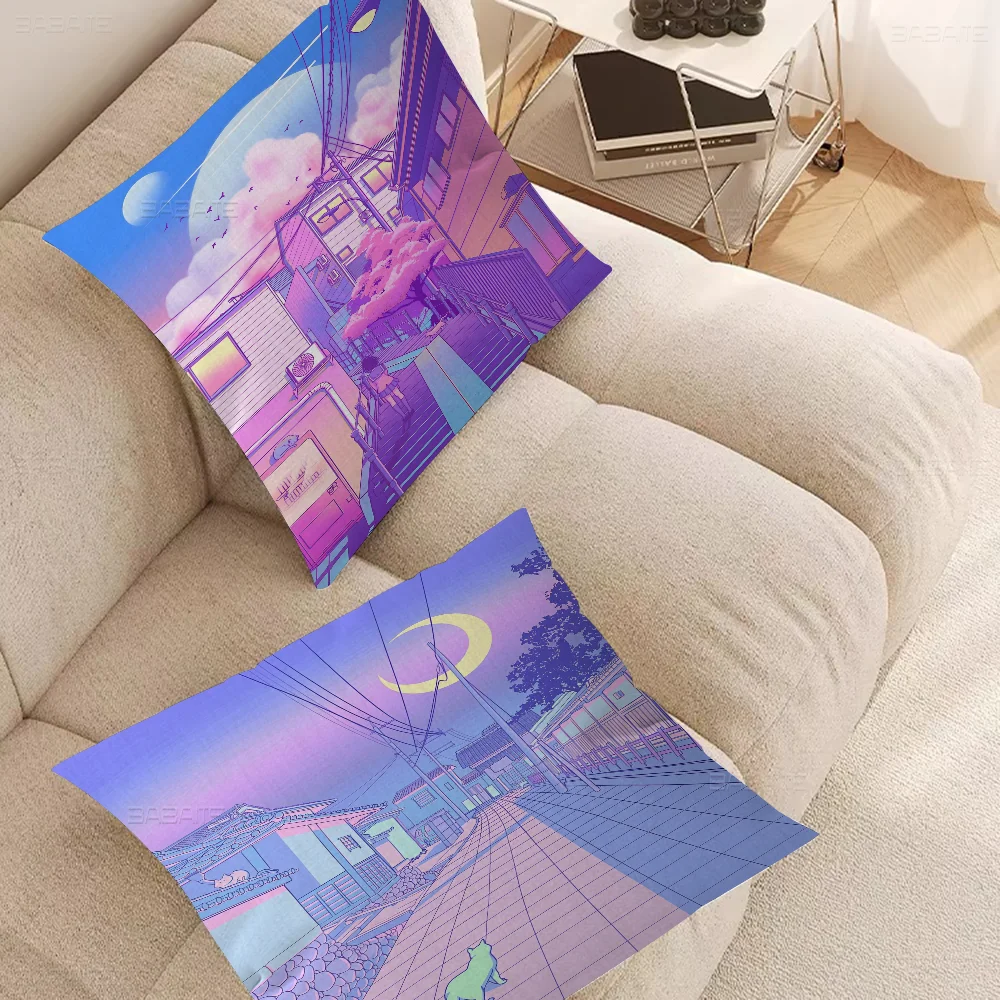 Night City Pop Kyoto Personalized Picture Text Home Decorative Pillows Household Gifts 45x45cm