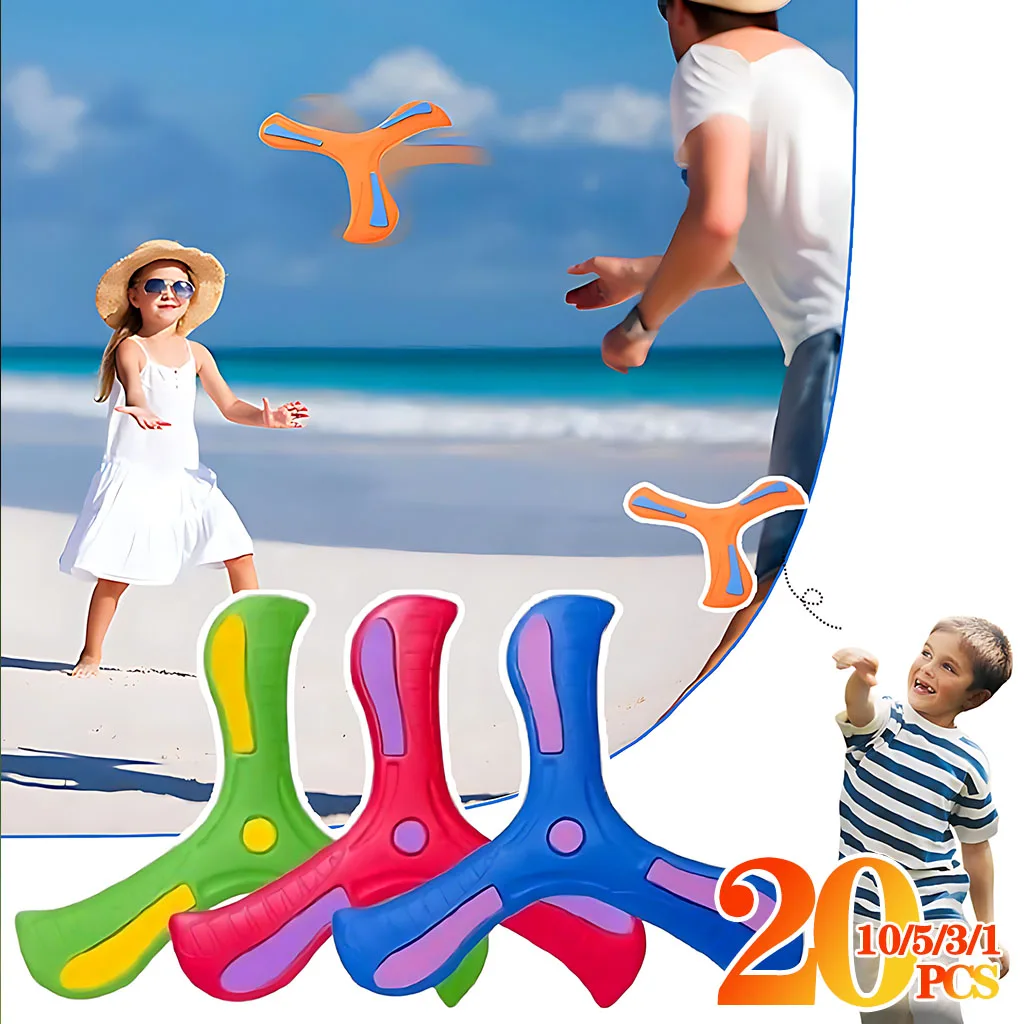 1-20PCS Tri Blade Bumerang Kinder Outdoor Spielzeug Sicher Langlebig Fliegende Scheibe Familie Spaß Sport Spiel Eltern kind Interaktion