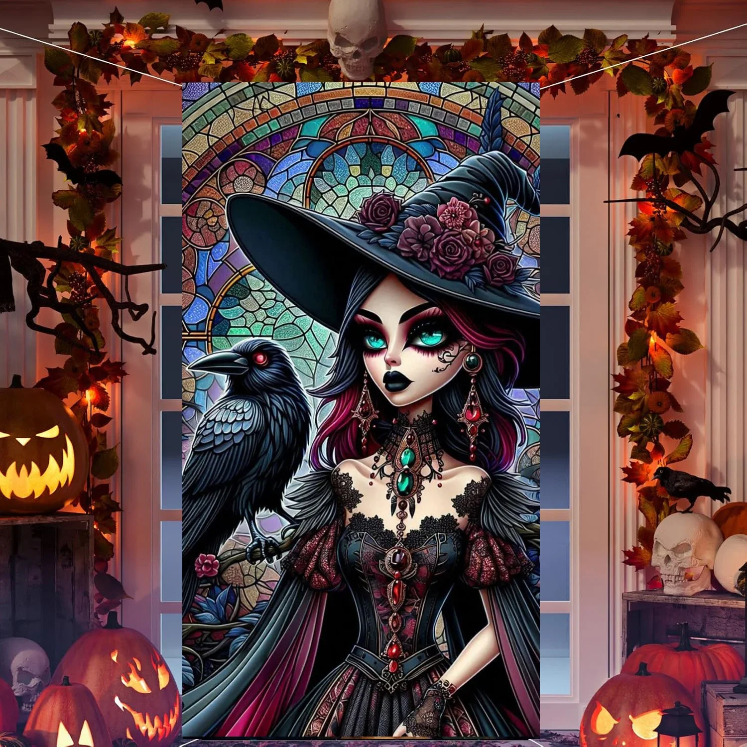 

Готическое искусство, череп, лицо, ведьма, сделай сам, 5d мозаика, алмазная живопись для взрослых, начинающих, алмазная художественная вышивка для домашнего декора на Хэллоуин