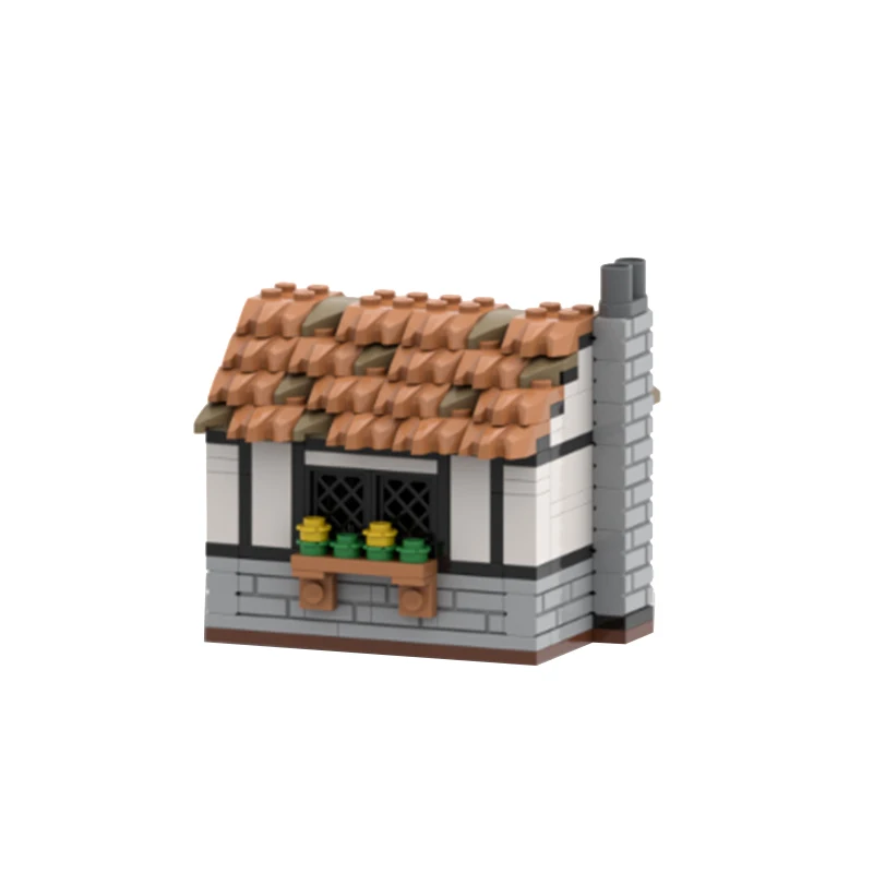 MOC 230PCS Street View Medieval Military Farmhouse Building Blocks Castle Lion Knight Castle House Toys For Kid Christmas Gift