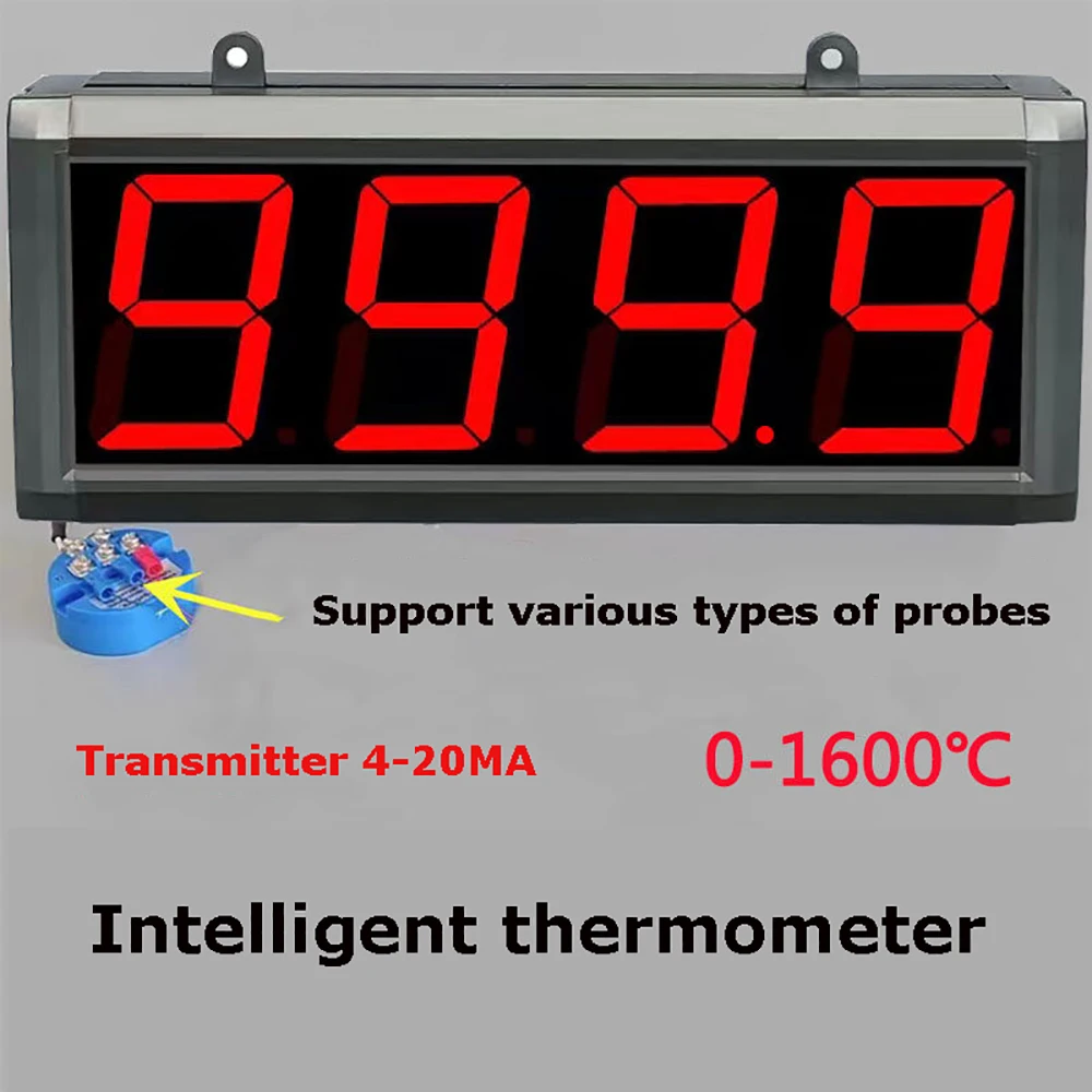 0-1300℃ Digital Display Temperature Meter High Precision Temperature Display Industrial Oven Thermometer 3 Inch Large Screen