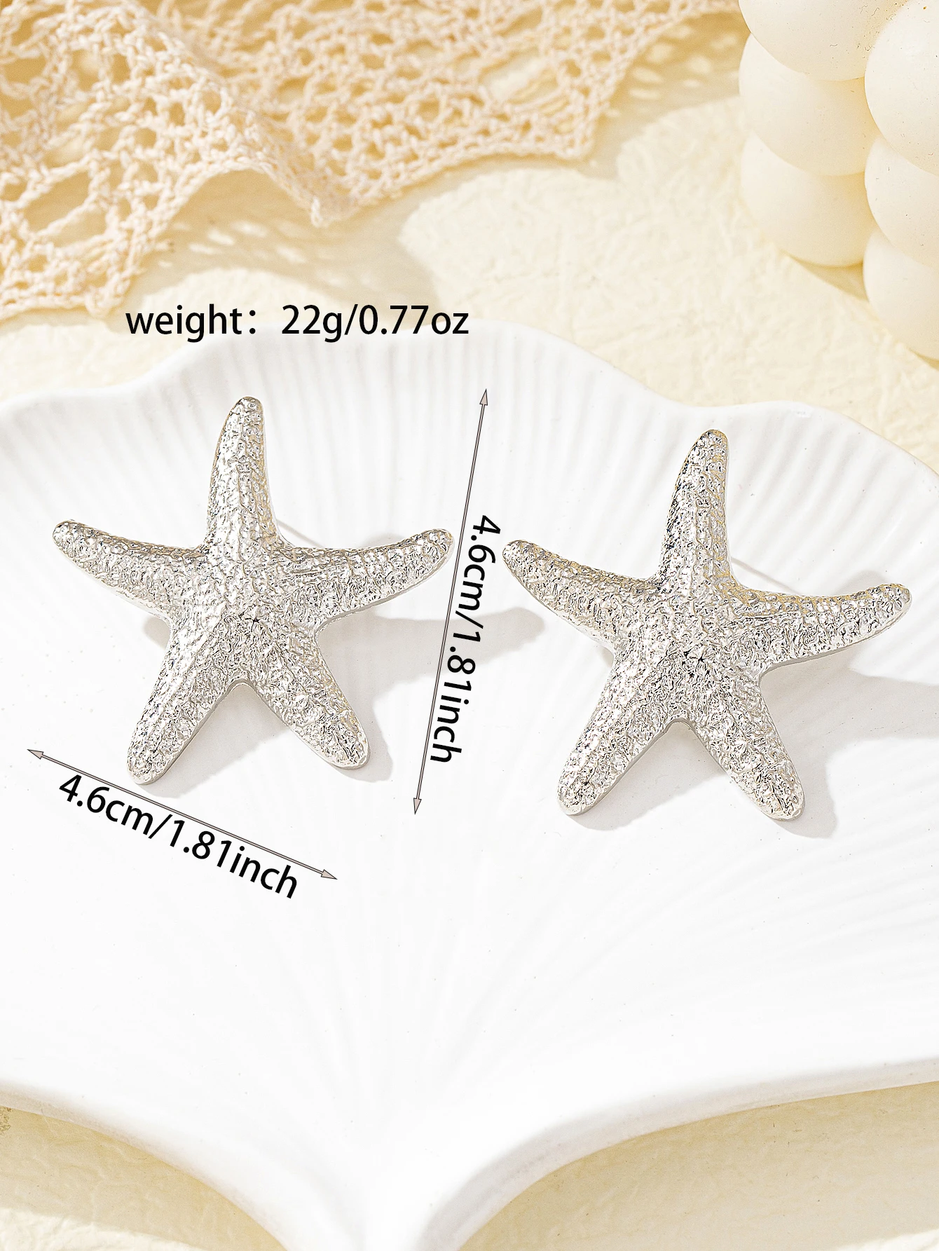 1 pair of summer Sea Tie classic ins Wind starfish stud earrings