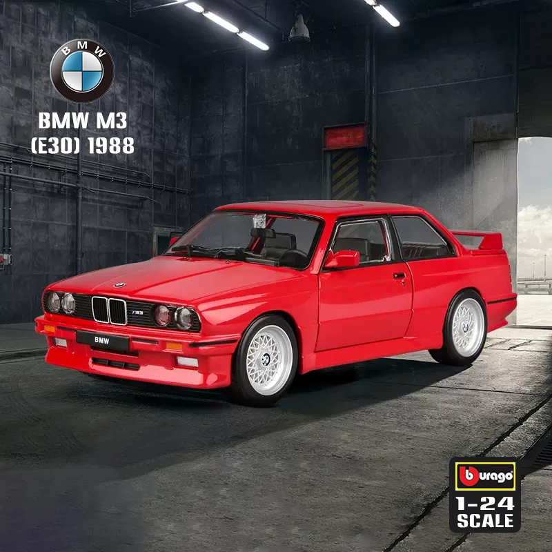 

Модель автомобиля BMW M3 (E30) Bburago 1:24, новый стиль 1988, изысканные декоративные украшения из сплава, Классическая коллекция, коллекционные подарки, игрушка