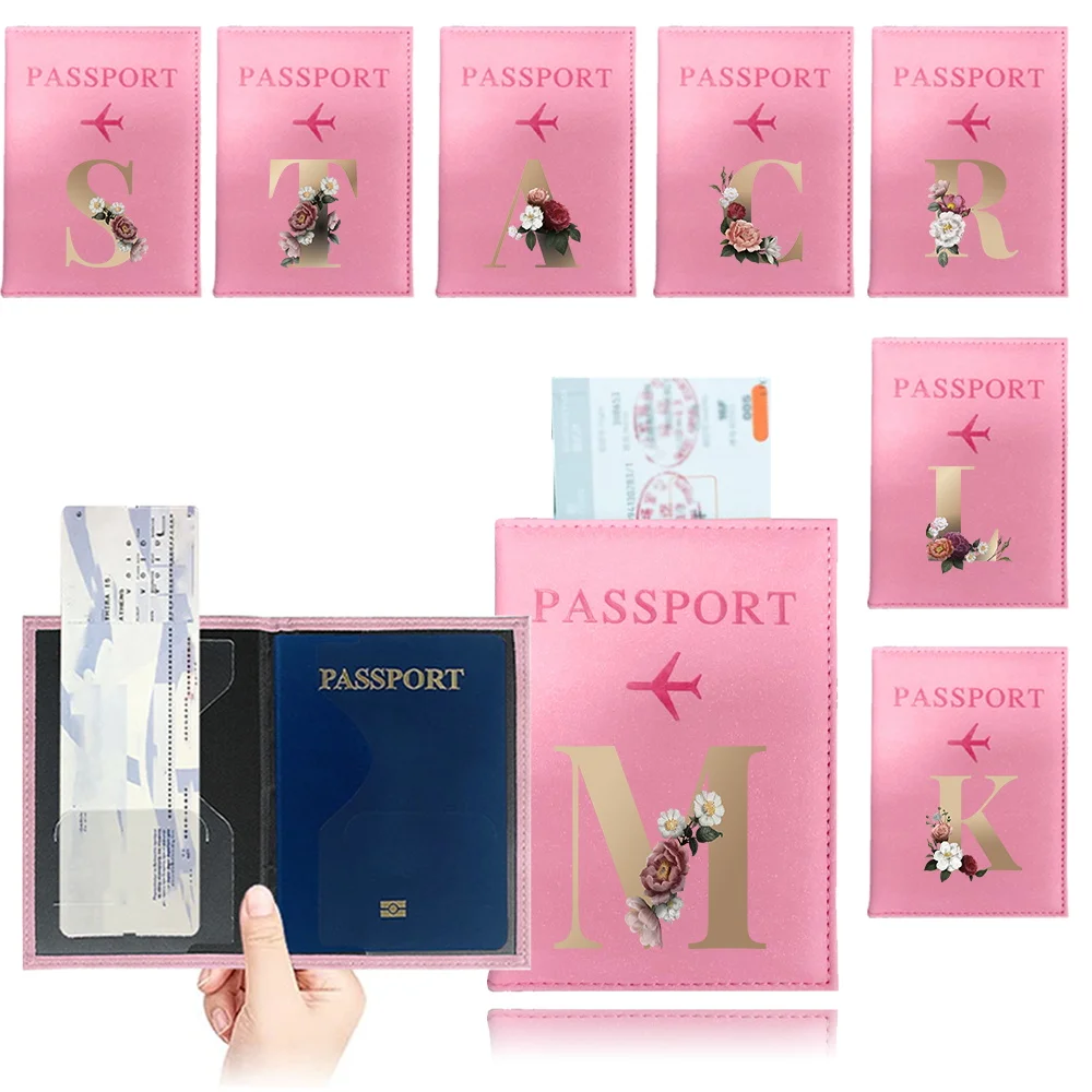 Passport Cover Waterproof Passport Holder Lovers Travel Passport Sleeve ID Cover Business Gold Lettern Series