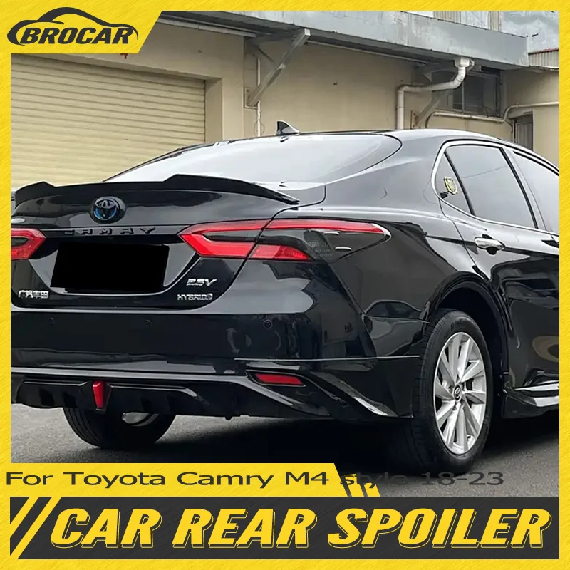 For Toyota Camry 2018 - 2023 M4 Style High Quality ABS Plastic Unpainted Color Gloss Black Rear Spoiler Trunk Boot Wing Spoiler