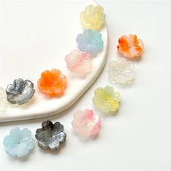10Pcs/Lot Acetic Acid 13MM Flower Cap Acrylic Beads Petal Charm Connectors Diy Earrings Hair Jewelry Making Accessories Ornament