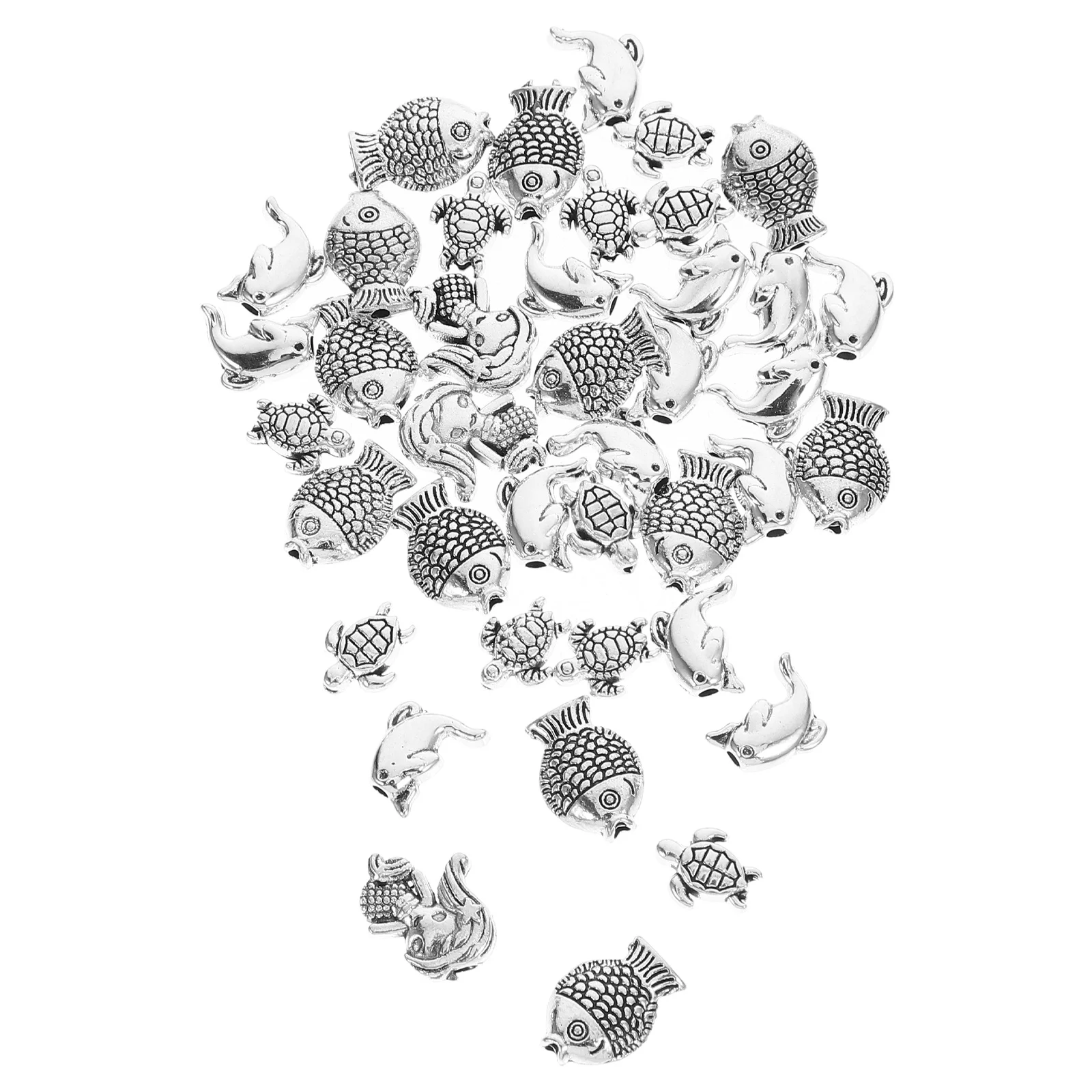 

40 шт., подвеска в виде морского животного, аксессуары из сплава, ювелирные изделия «сделай сам», подвесной морской домашний декор, тема океана, гиппокамп, дельфин, рыба, краб