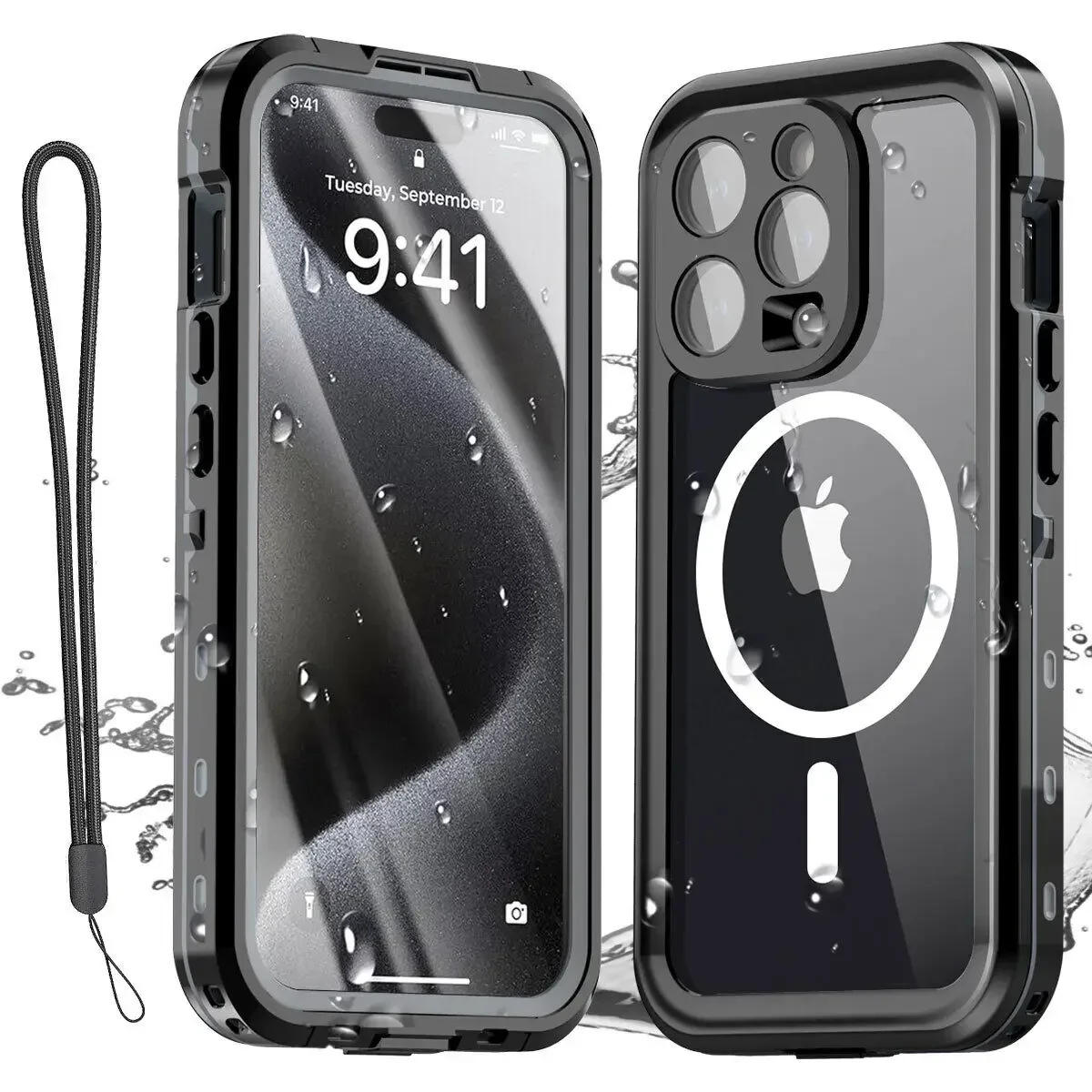 Магнитный чехол для iPhone 16 15 14 Pro Max Pro iPhone Pro Max IP68 Водонепроницаемый защитный полноразмерный защитный Пылезащитный Чехол Для