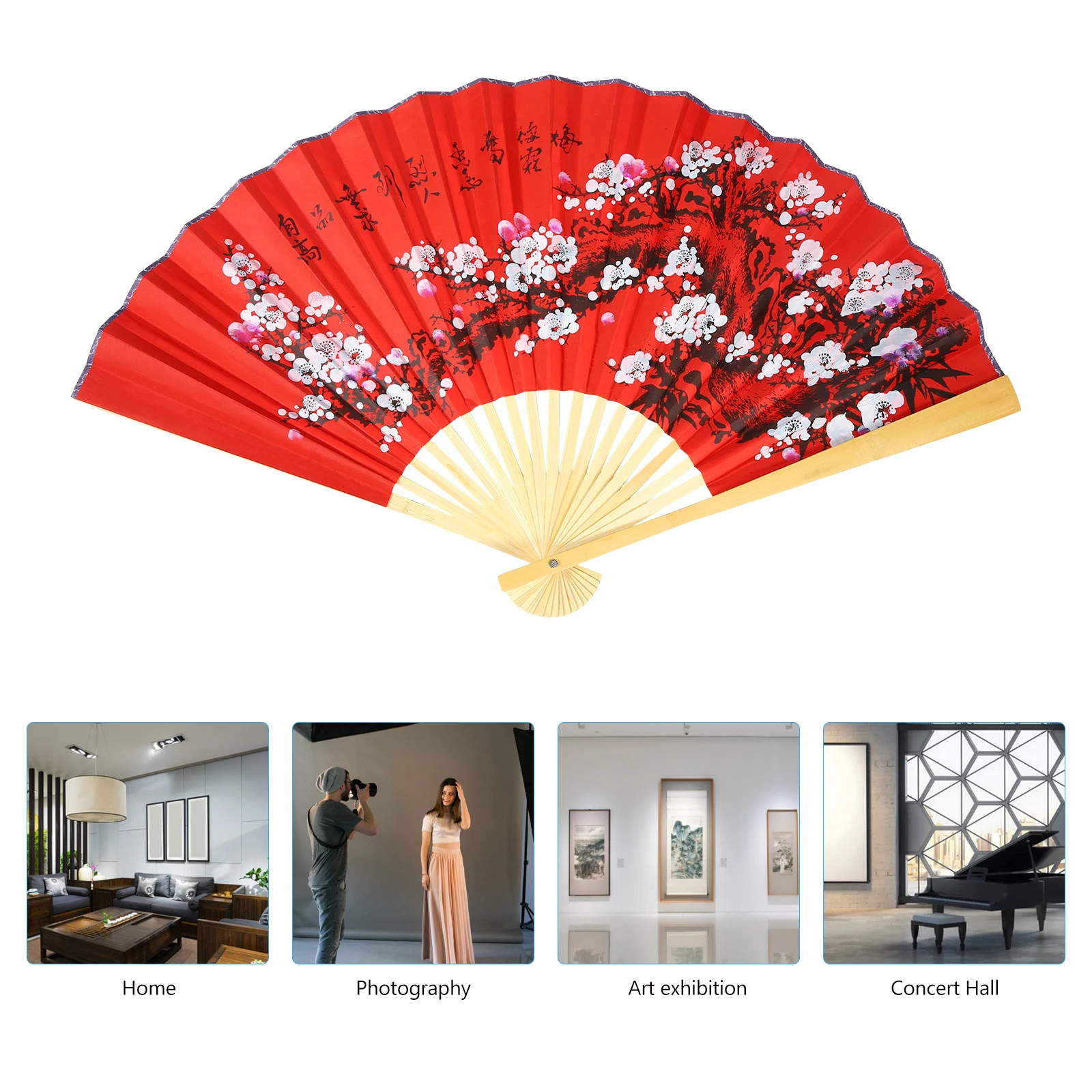 

Large Lightweight Bamboo Chinese Style Hanging Fan Decorative Folding Fans Wall Pendant Home Decor Photo Props Modern Fans