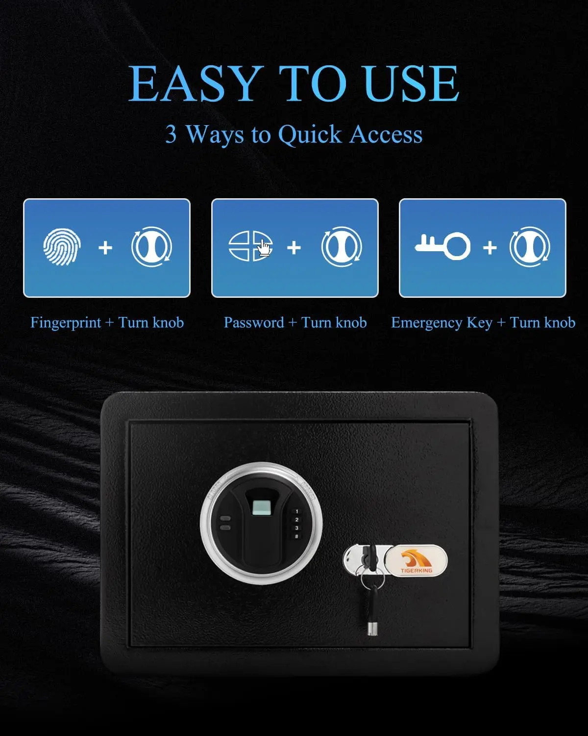 Security Fingerprint Biometric Safe Digital Safe for Home, Office- Black