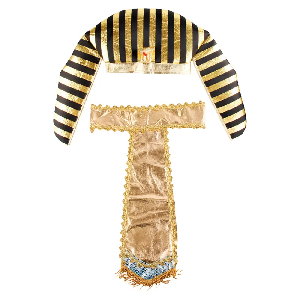

1Set Egyptian Costume Accessory Pharaoh Style Hat Waistband Exquisite Design for Halloween Role Play Party Men Women Adult