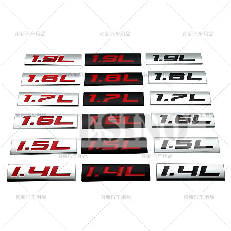 

Car Styling 3D Metal Chrome Zinc Alloy Adhensive Emblem 1.4L 1.5L 1.6L 1.7L 1.8L 1.9L Body Trunk Fender Badge Accessory