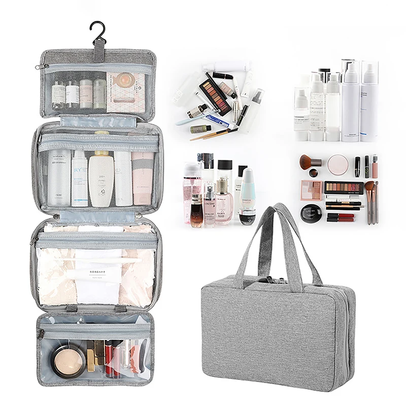 Top Quality Travel Makeup Bags Women Waterproof Cosmetic Bag Toiletries Organizer Hanging Dry And Wet Separation Storage Bag Men