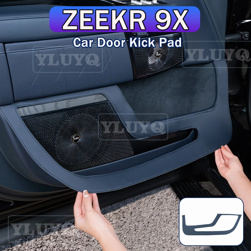

For 2026 ZEEKR 9X Car Door Kick Pad, Scratch-Resistant Wear-Resistant Leather Door Panel Protective Interior Accessory