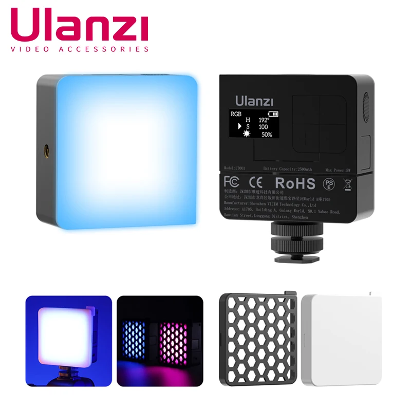 Ulanzi VL49 RGB Pro Video Light Mini LED Camera Light 2500mAh Rechargable Magnetic LED  Lamp for Vlog for Youtube Tik Tok