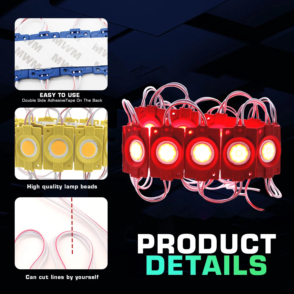 1pcs 12V COB LED Module Waterproof IP65 Shop Banner Advertisement Design Sign Backlight in White Red Green Blue Yellow