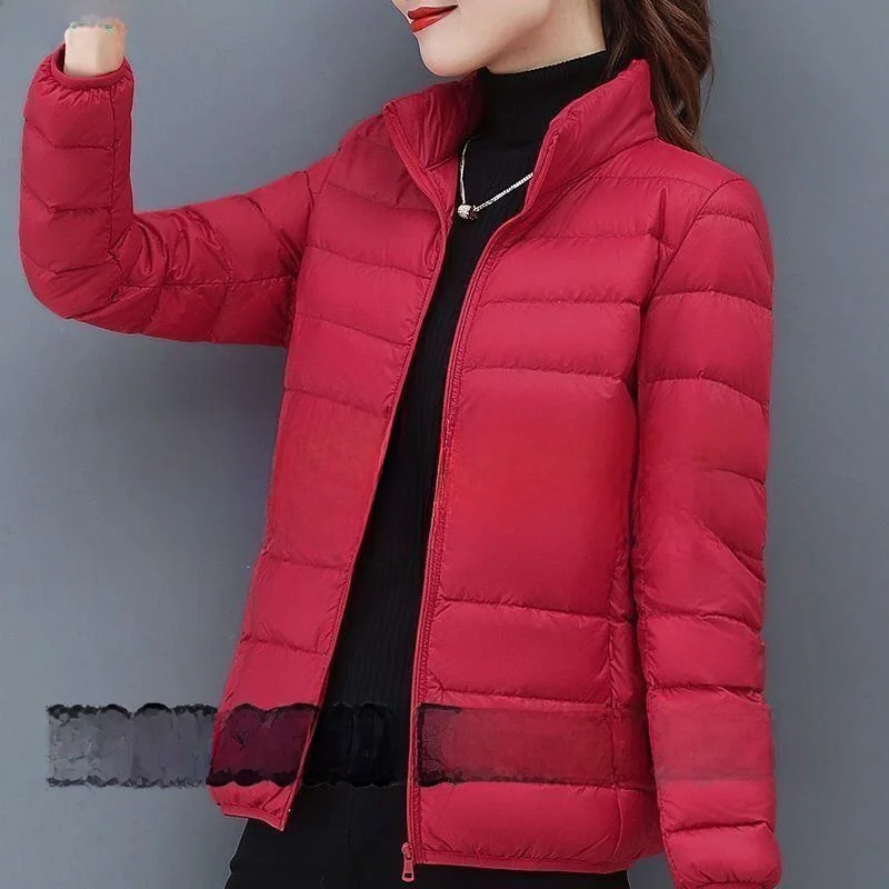 Jaet de algodón ligero y cálido para mujer, abrigo superior ligero y cálido de talla grande para mamá, invierno, 2024