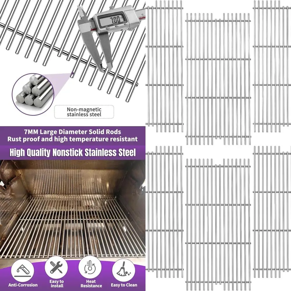 

Stainless Steel 7MM Cooking Grid Grates Replacement for 30in, 41in, 53in Gas Grills