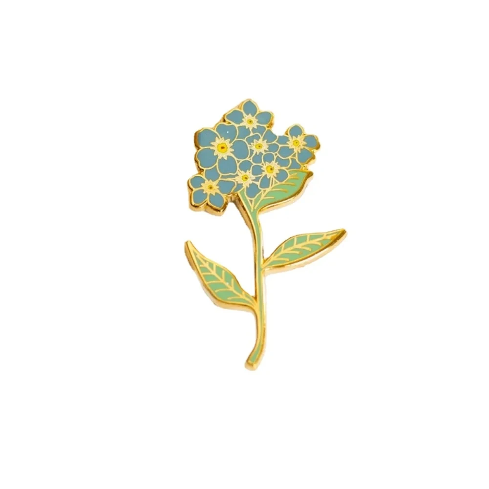 

Flower Lover Enamel Pin Forget-me-not Metal Badge Botanical Brooch for Jewelry Accessory Gifts Women Girls