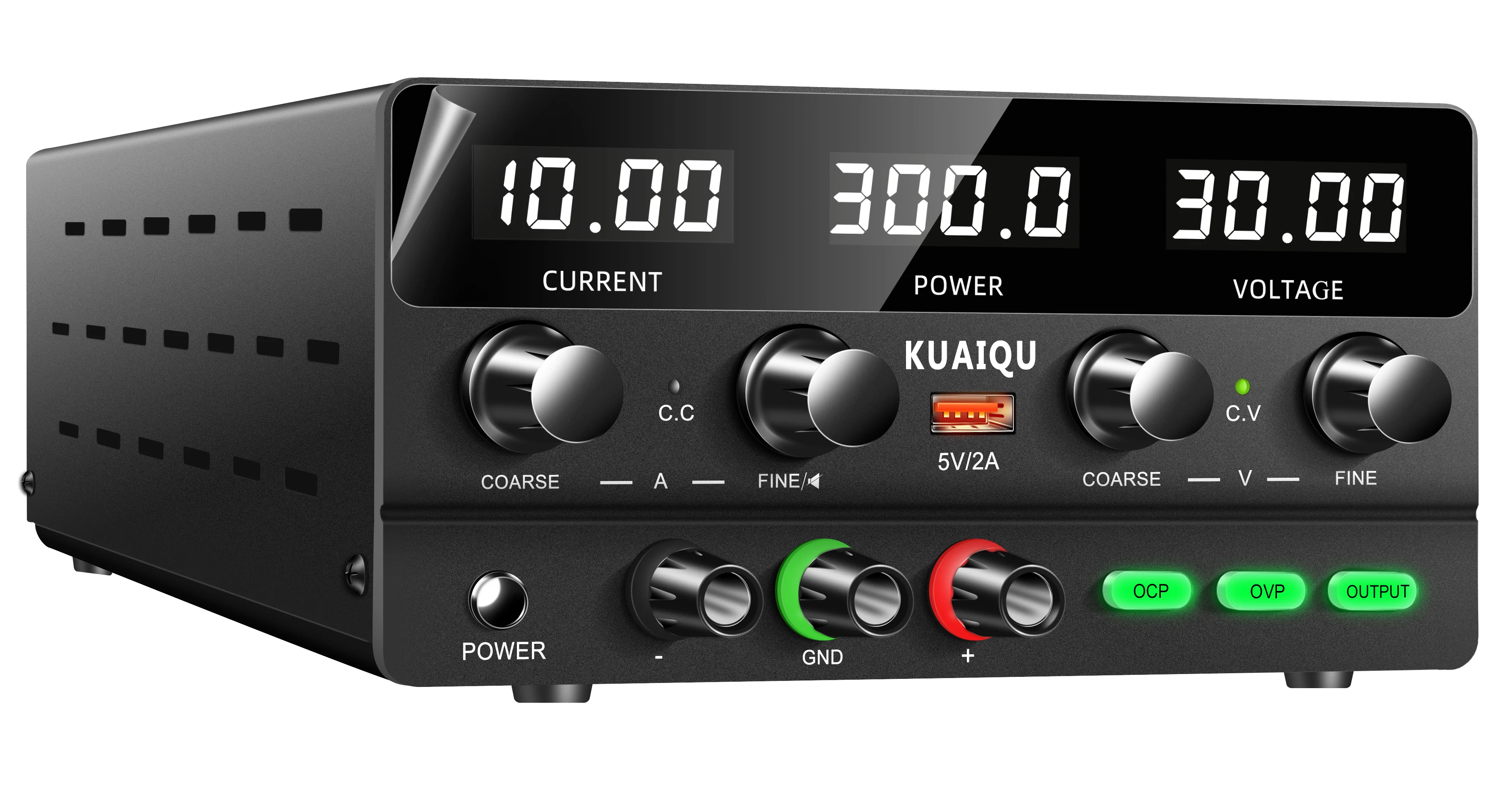 KUAIQU 160V 2A 320W Einstellbares DC-Netzteil 30V 10A Labor-Netzteil 300W Spannungsregler Stabilisator OCP/OVP/Ausgangsschalter Tisch-Netzteil 60V 5A Summer USB 5V2A Für Test, Reparatur, Telefon, PCB 5V/12V/24V – Detail 3
