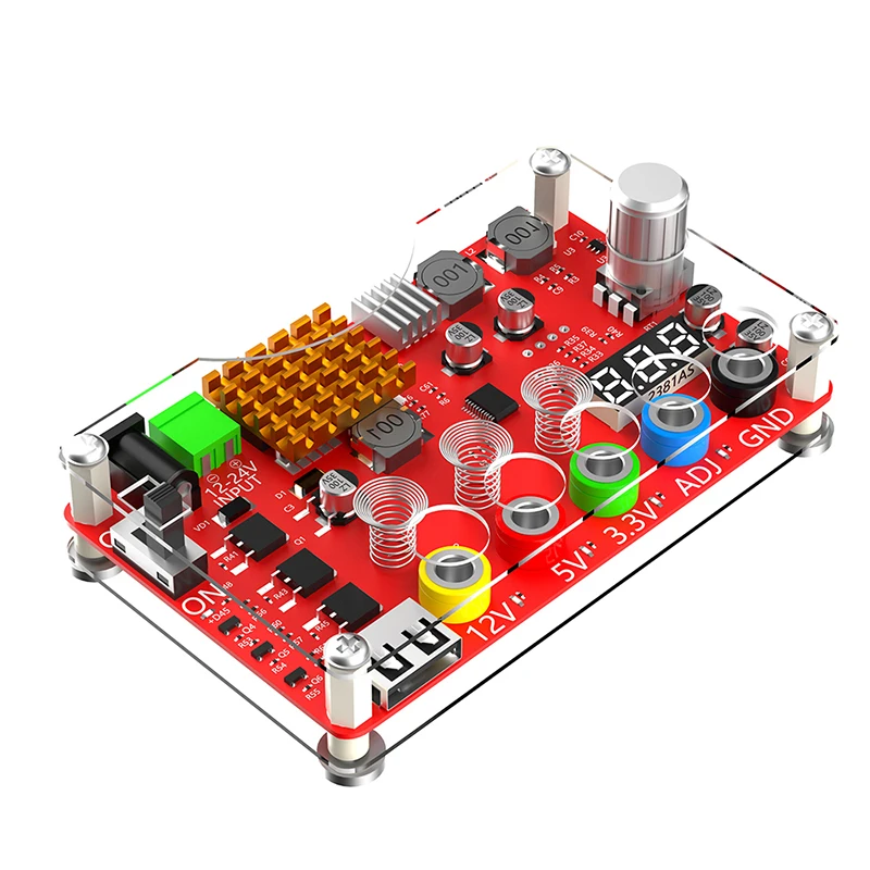 

Voltage Breakout Board with 1.8V-10.8V ADJ Adjustable Voltage Knob Touching Sensor Switch DC Input 13-24V to 3.3V 5V 12V USB 2.0