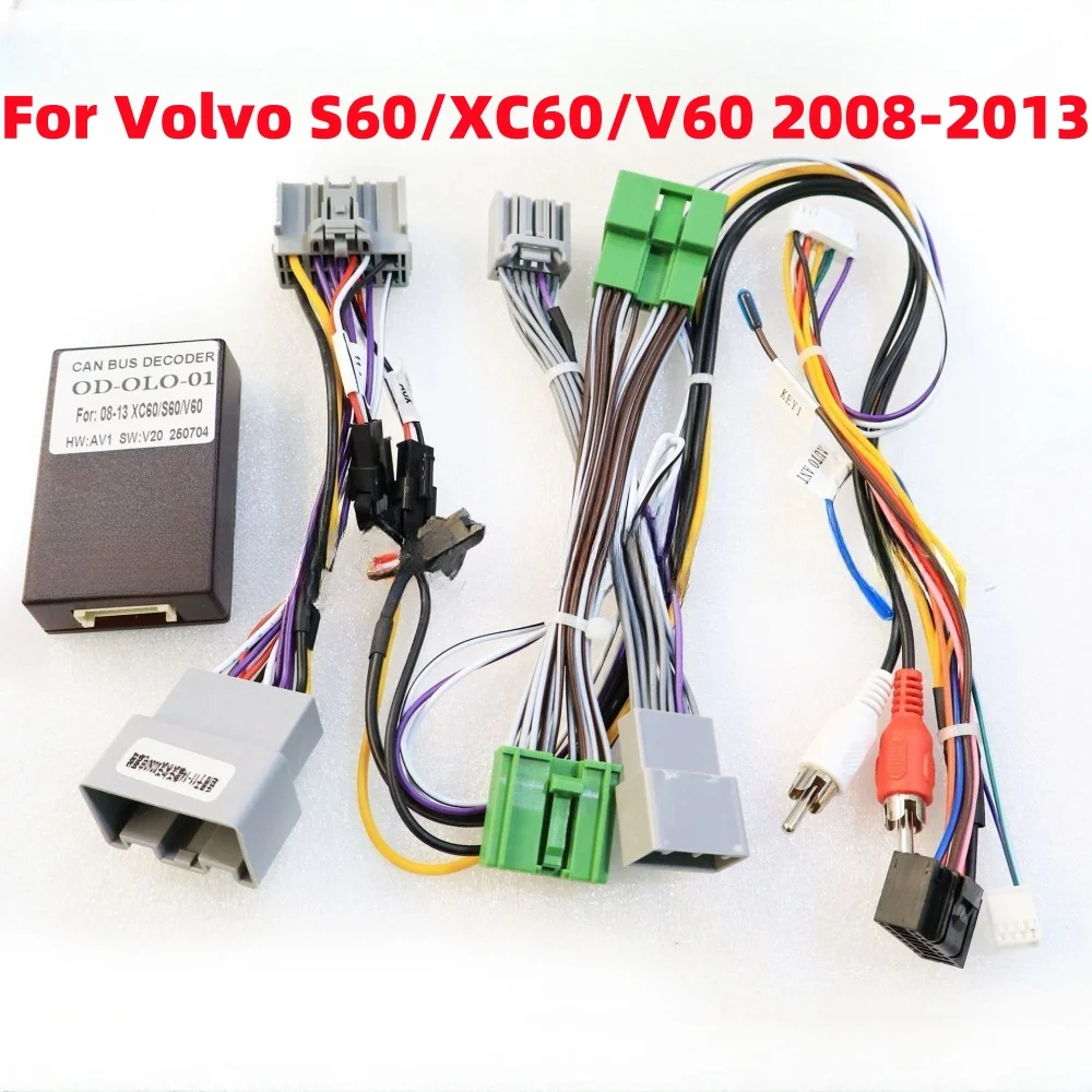 Canbus Box Decoder OD-OLO-01 For Volvo S60 XC60 V60 2008-2013 Android 2 Din Car Stereo 16 Pin Wire Harness Adapter Power Cable