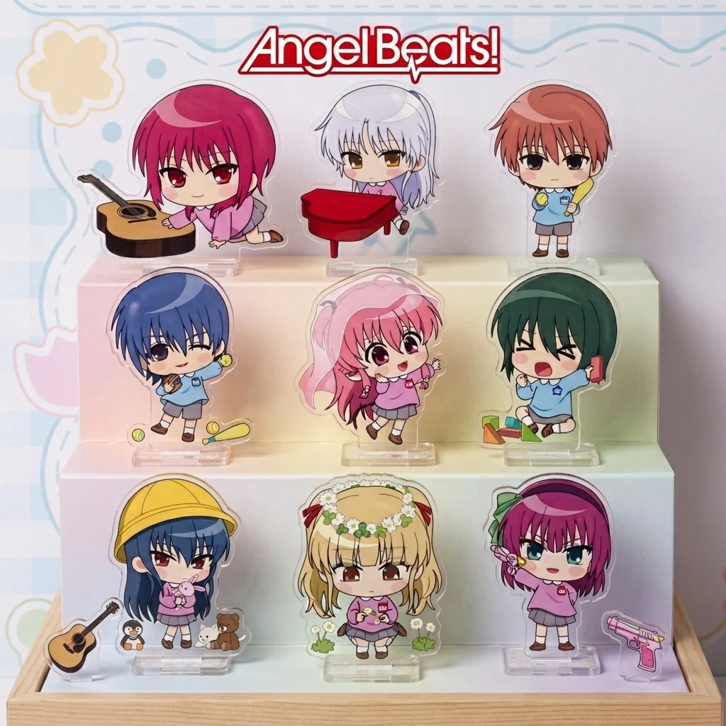 Angel Beats! Series 2026 New Arrival Acrylic Stand Kanade Tachibana Yui Yuzuru Otonashi Q‑Version Anime Desktop Keychain