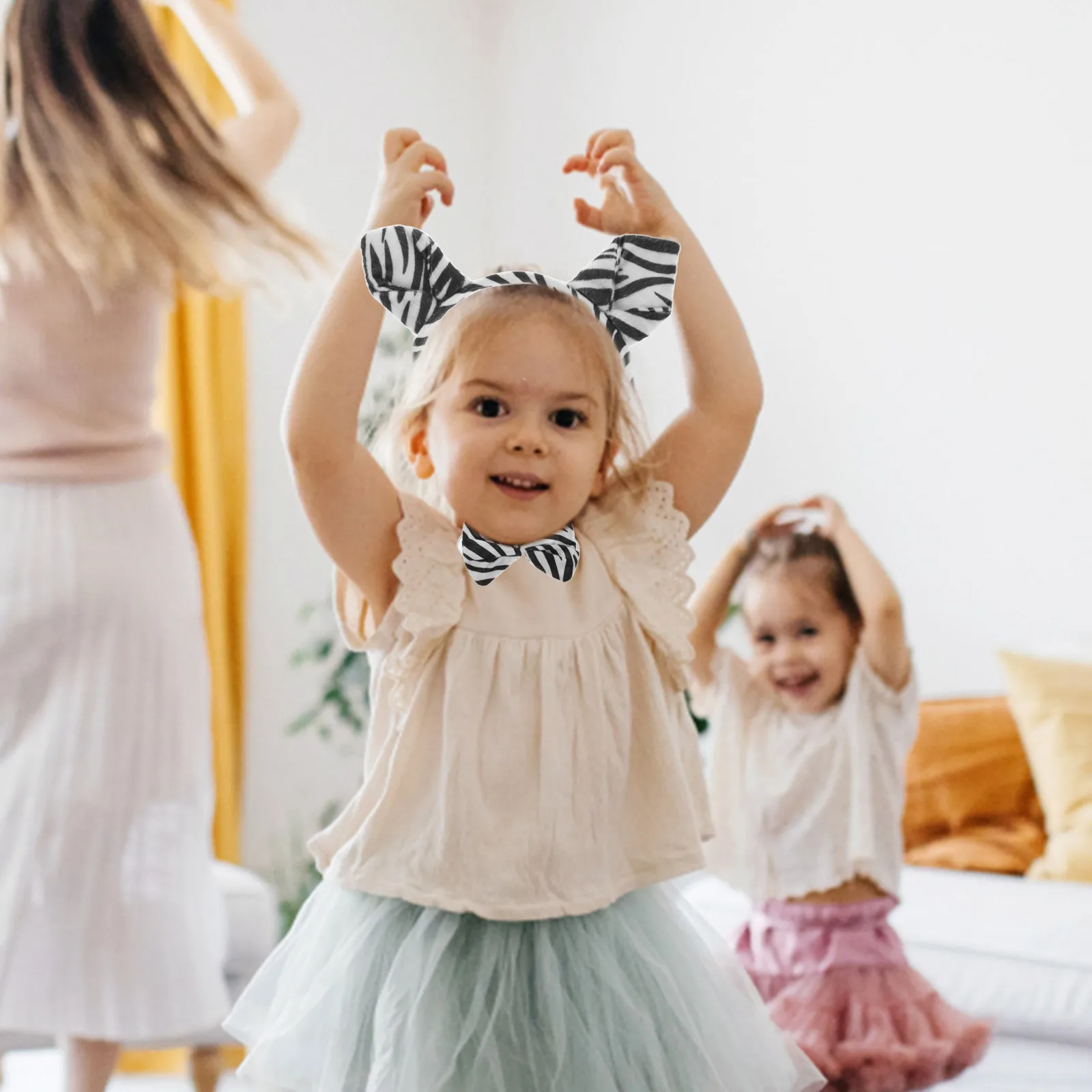 Fascia per orecchie da zebra Costume da animale Forniture per cosplay di Halloween Accessori per copricapi per feste Novità Set di coda per orecchie