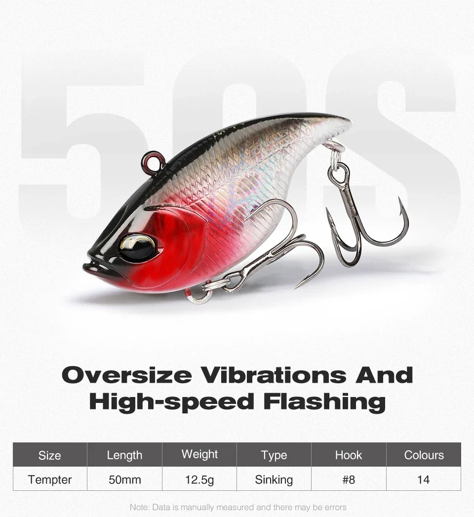 TSURINOYA 50S Vibration Tempter 50 mm 12,5 g Long Casting Sinking Lipless Hard Bait für Winterangeln Ideal für Hechtbarsche – Detail 2