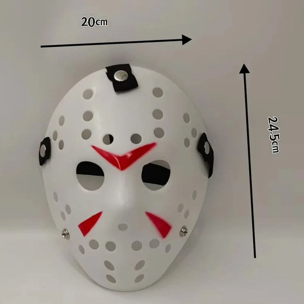 Realistico venerdì 13 Jason Voorhees Maschera da hockey - Maschera iconica del film horror per uomini adulti, adatta per feste di Halloween, Cos