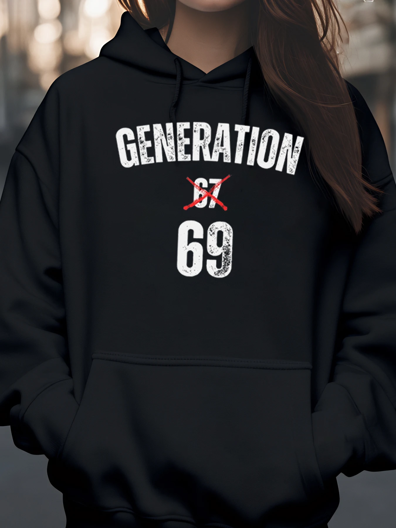 Bluza z kapturem z nadrukiem Generacji 69 na Halloween, dla młodzieży i dorosłych, unisex, streetwear