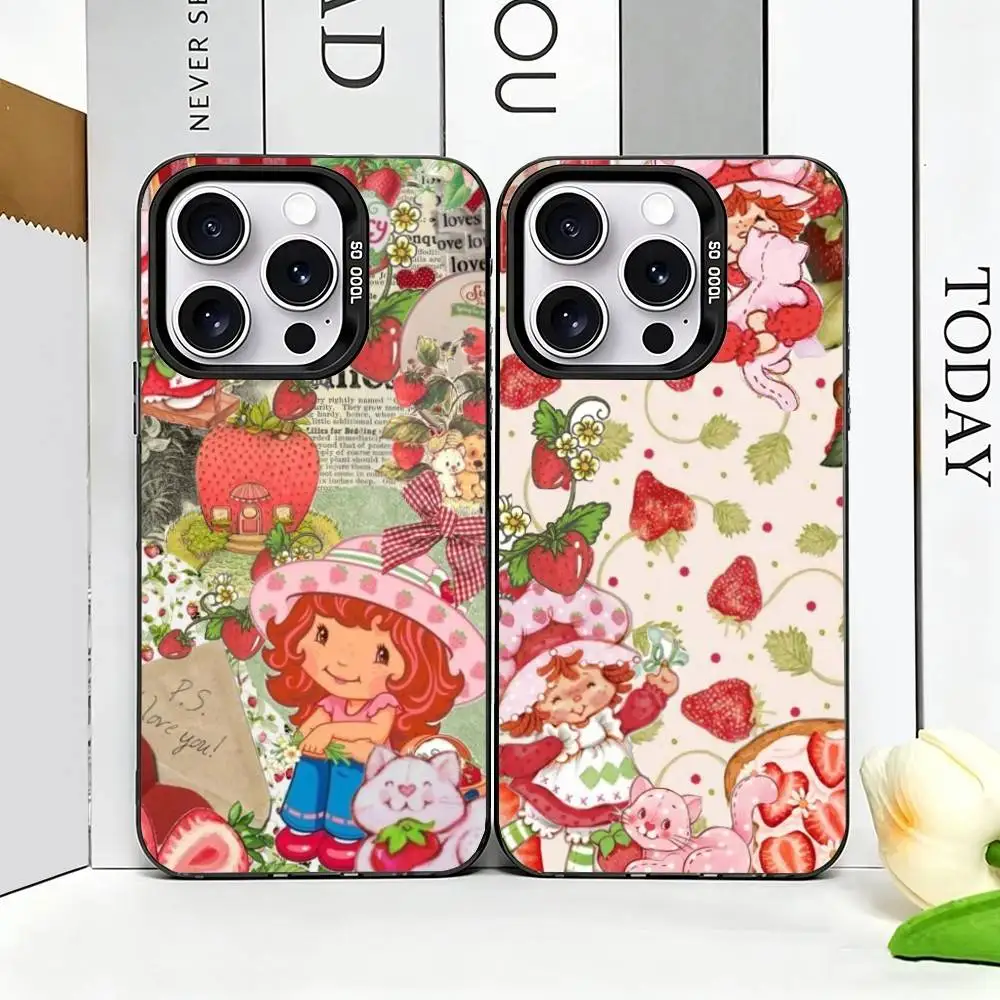 

Strawberry Shortcake Phone Case For iPhone 17,16,15,14,13,12,11 Plus,Pro Max,XS,Colorful Silver Phone case Funda Cover