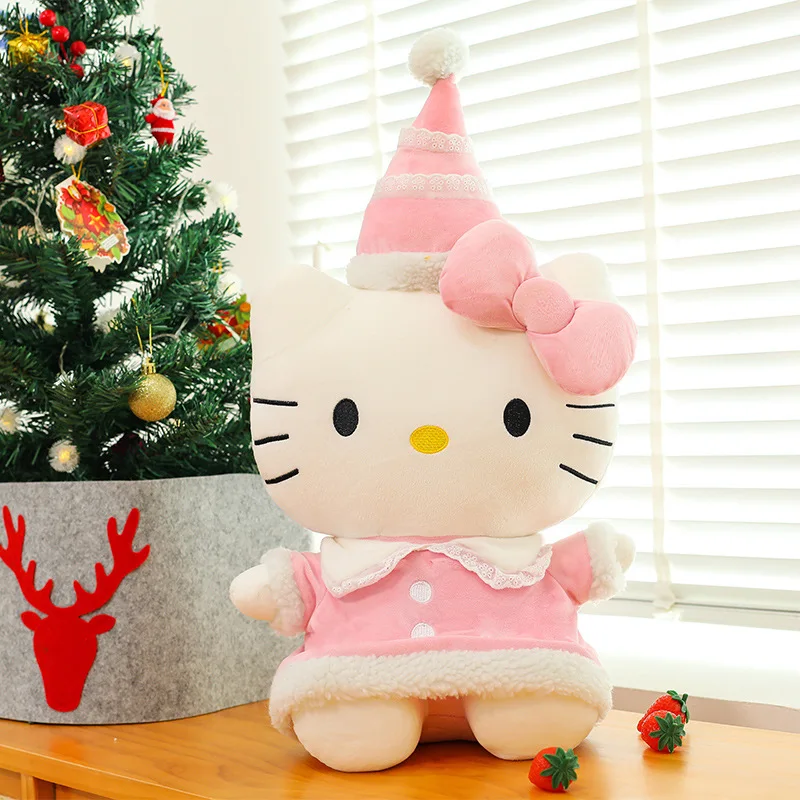 Sanrio 50 cm Hello Kitty knuffel pop kussen Kerst Kt kat knuffel schattige hoed Kitty pop Katie kat kussen meisje vakantie geschenken