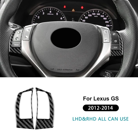 Для Lexus GS GS250 GS350 GS450h L10 2012 2013 2014 гг. Мягкие наклейки из углеродного волокна на руль автомобиля с рамкой и кнопками. Аксессуары