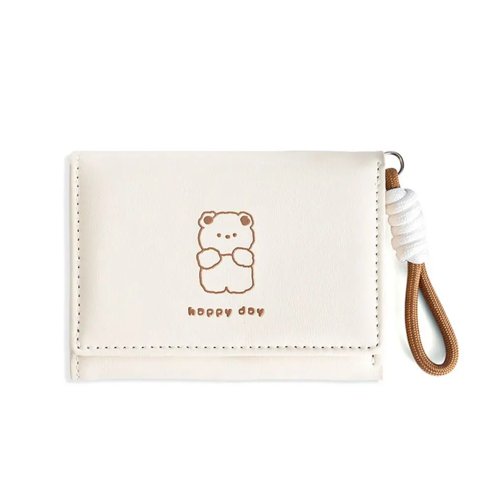 Uroczy, składany portfel z sznurkiem, wykonany ze skóry PU, etui na karty, duża pojemność, lekki portfelik na monety.