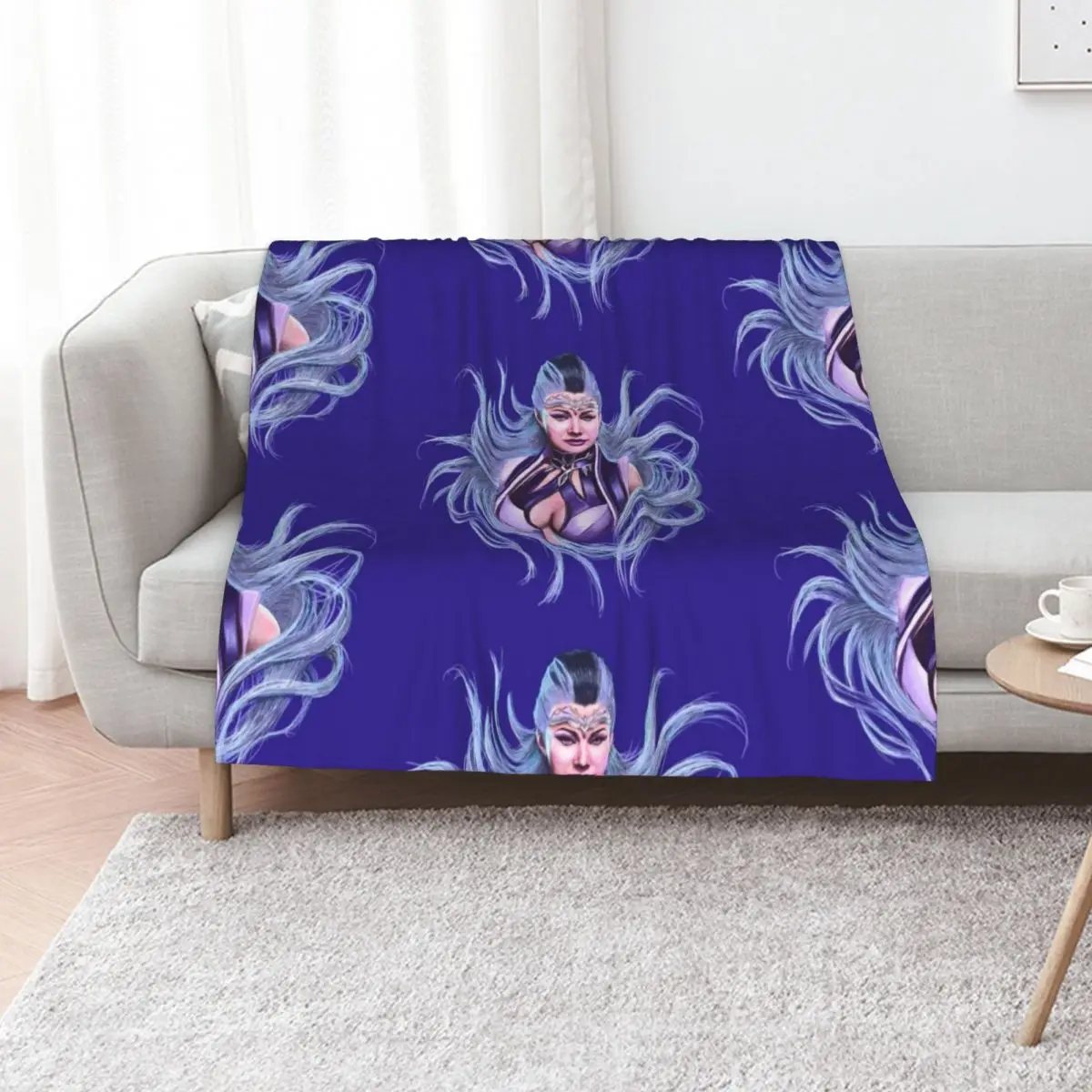 Manta de Pelo Largo Color Morado, Suave y Afelpada, para Dormitorio o Sala de Estar