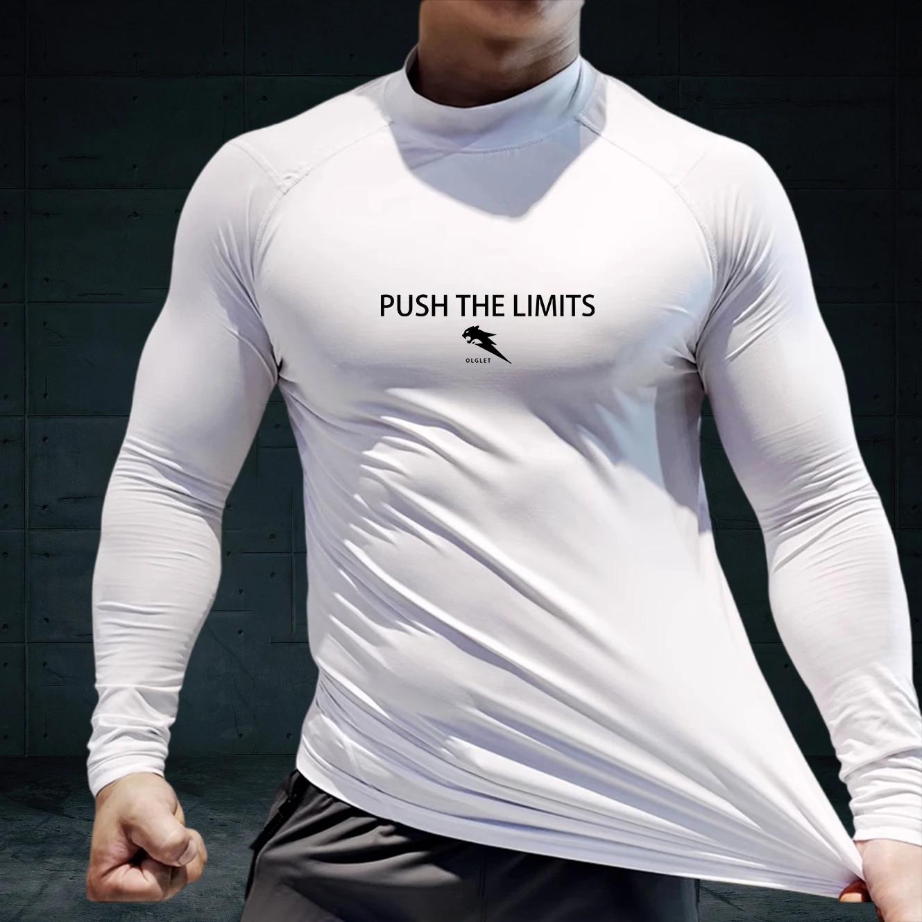 قميص رجالي مضغوط سريع الجفاف - تي شيرت مرن للتمرين وأكمام طويلة لملابس اللياقة البدنية والجري والتدريب في صالة الألعاب الرياضية #5