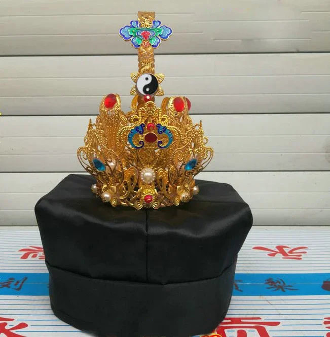 

alloy crown taoism hats Taoist Tai chi hats power taiji cap cosplay Hexagonal hat high quality