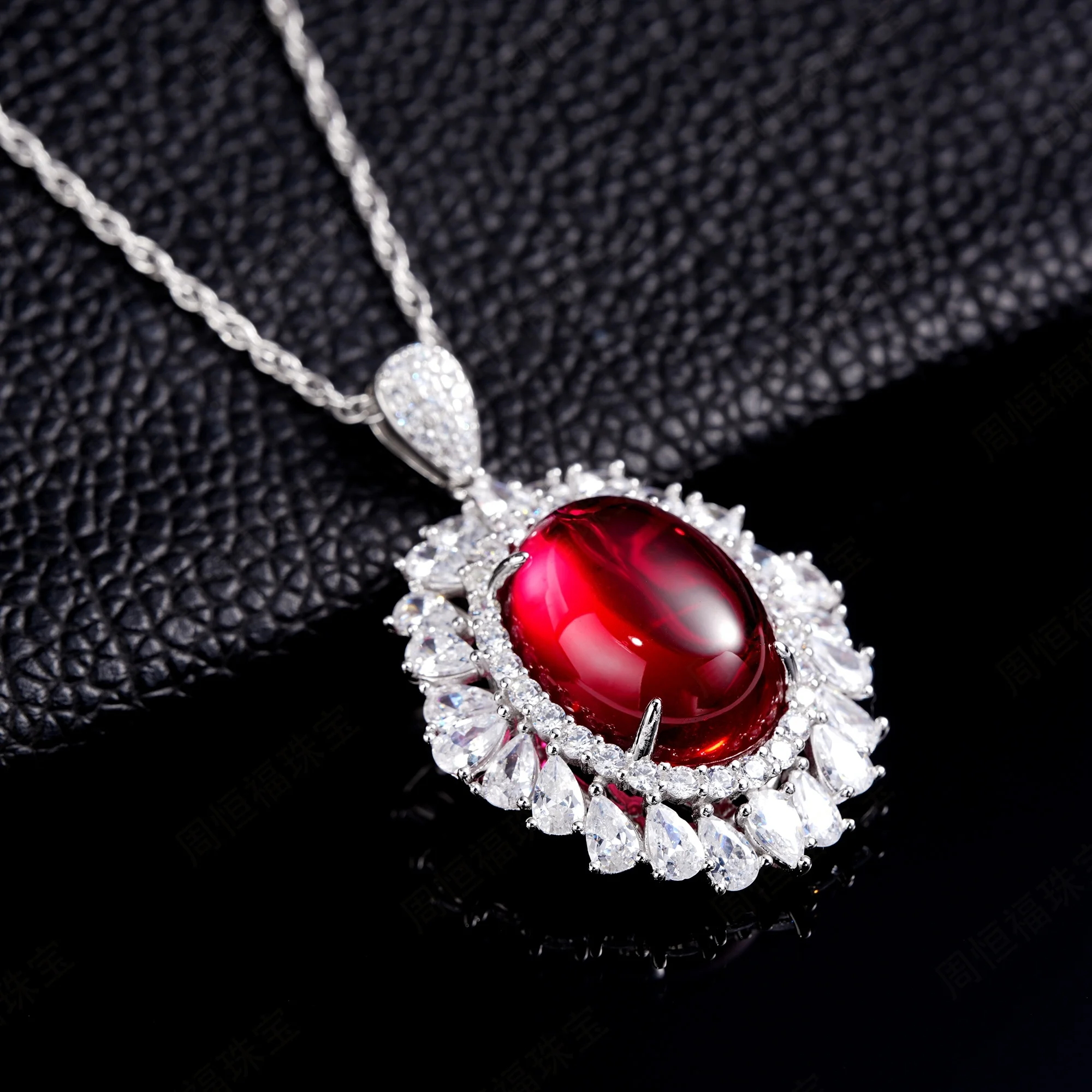 Gothic Vintage Red 925 Silver Ruby Witch Jewelry Accessories Vintage Pendant