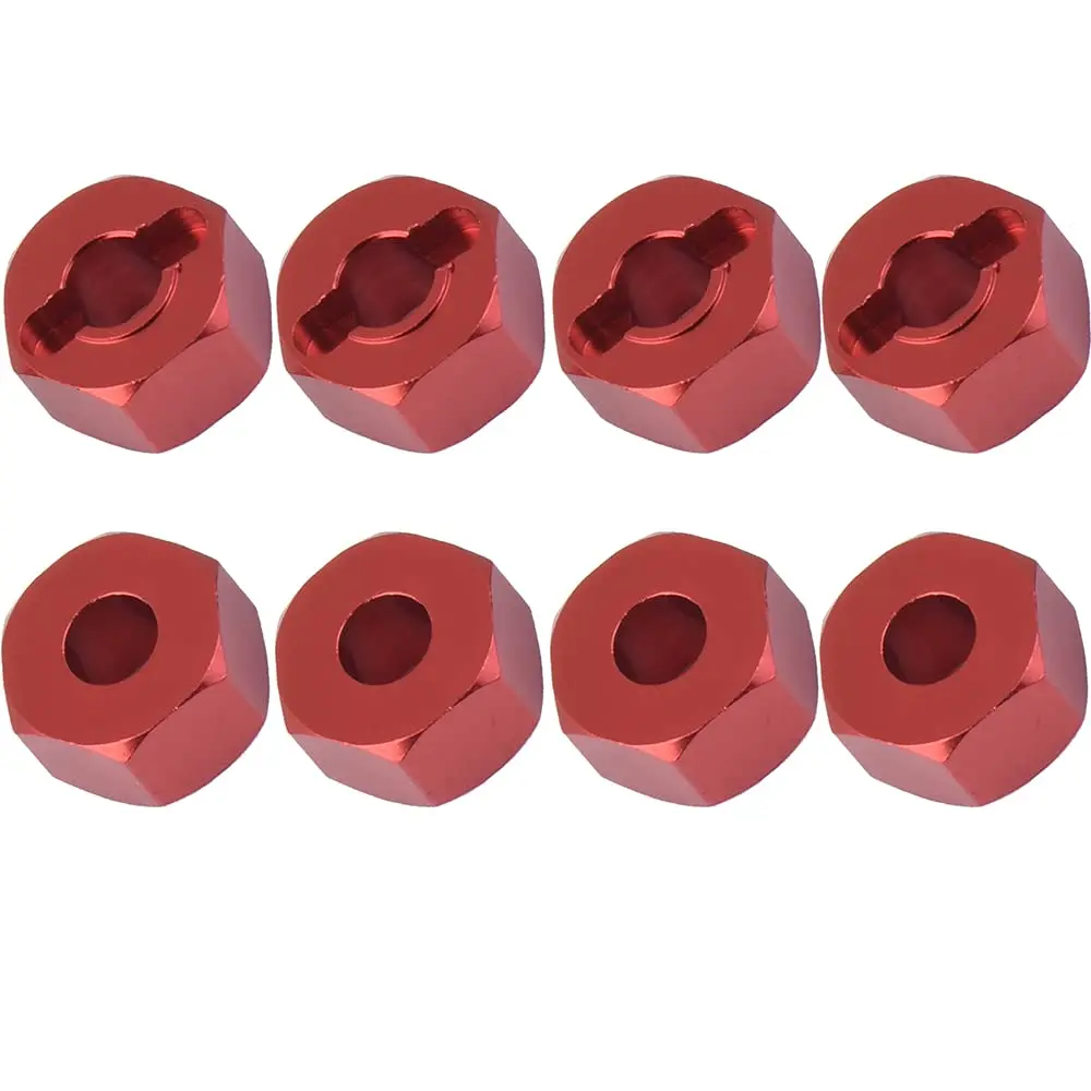 Aluminum Hex Wheel Hubs 12mm and M4 Lock Nuts for Traxxas Slash 4X4 Stampede Rustler Rally VXL Nitro 4-Tec 4WD 1/10 RC Car Parts