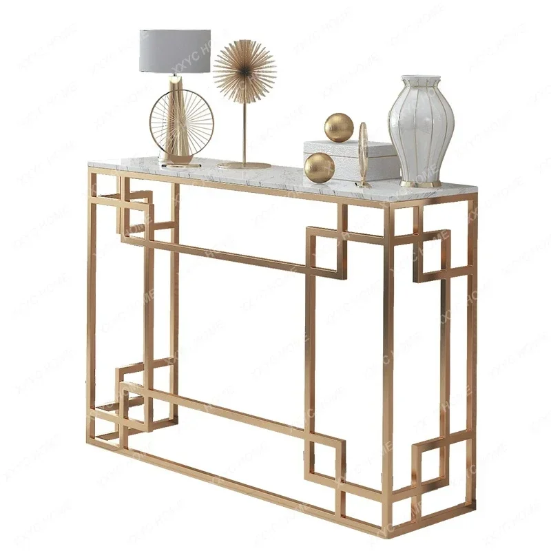 

Консольные столы Легкая роскошная настенная консоль Простой длинный узкий стол с видом сбоку Узкий шкаф