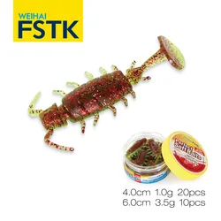 FSTK Bass Carp Artificial Bait Perch Lures Lifelike Alien Bug 1g /3.5g Pike Lure Shrimp Attractant Fish Scent Soft Plastic Lure