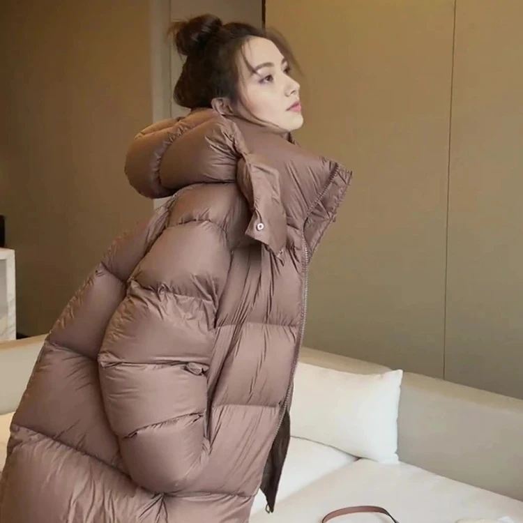 

Thick Warm Hooded Down Cotton Jacket Women Korean Loose Cotton Coat Women Outwear Winter Women Long Parkas Coat