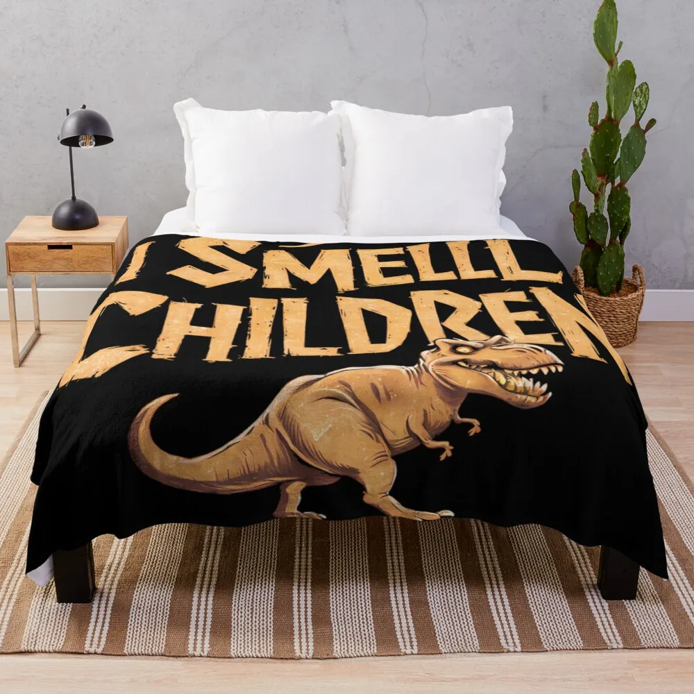 Halloween Tshirt Dinosaur T-rex Spooky Horror Party Costume Throw Blanket Kid'S Furry Luxury Throw manga Blankets