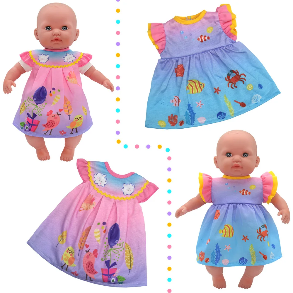 Doll Clothes Suitable For 13-18 Inch Newborn Doll Cute Animal Pattern 43cm Newborn Doll Accessories Festival Birthday Gift