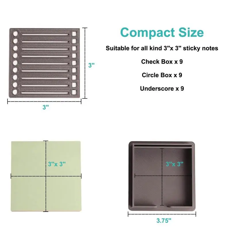 Sticky Note Dispenser Home Desktop Sticky Note Holder With Stencil Boost Work Study Efficiency Daily Planner Storage Case For