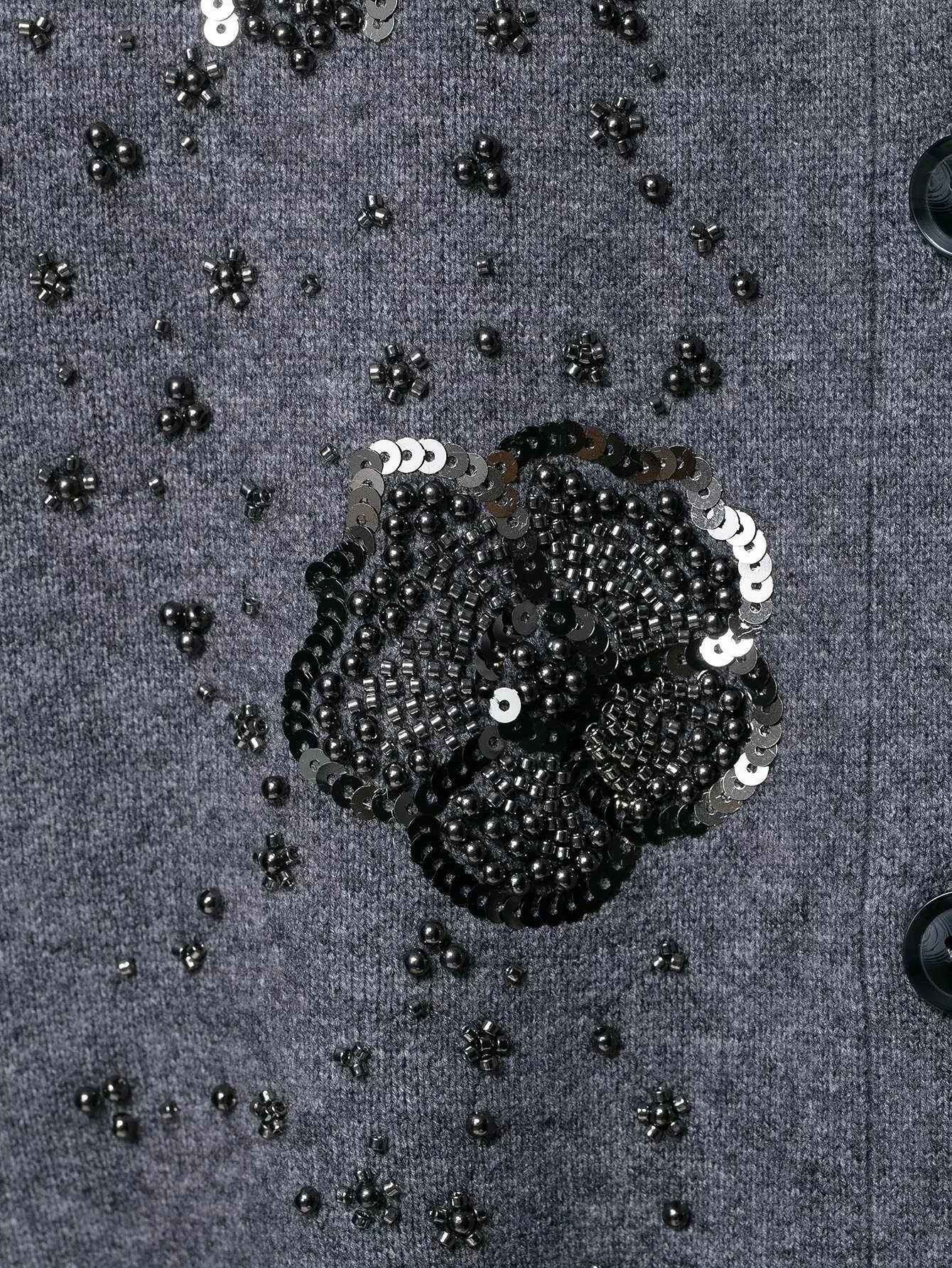 2025 خريف جديد عصري فضفاض جولة الرقبة مطرز بريق الزخرفية سترة مشغولة من الصوف معطف #5